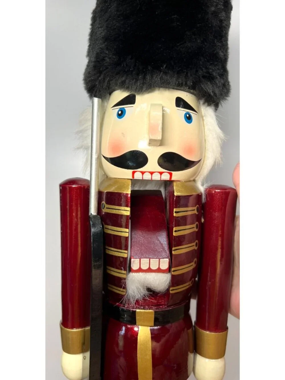 Vintage Wooden Nutcracker Soldier Figurine 20.25 Tall Large